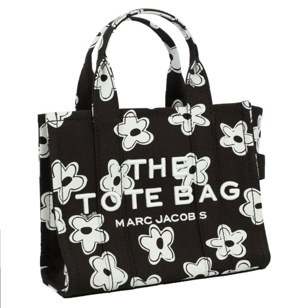 Marc Jacobs Black Handbag "The Small Tote Bag" with All-Over Floral Print and - Picture 2 of 5